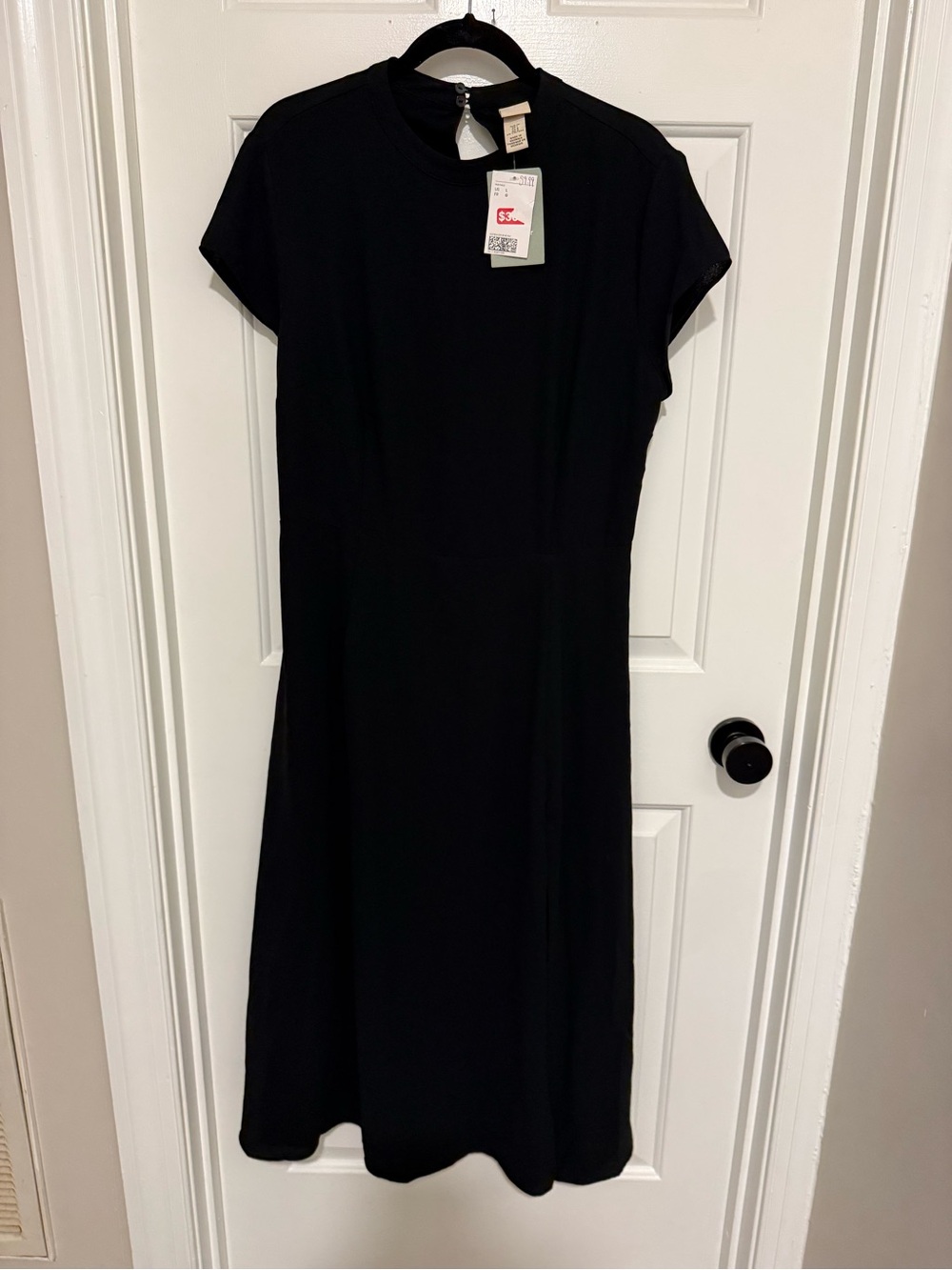 NWT H&M black dress with open back sz L large